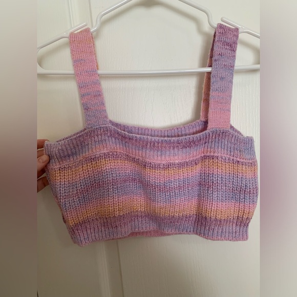NWOT Bailey Rose Cotton Candy Sweater Crop Top - Picture 4 of 6